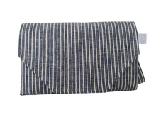 Load image into Gallery viewer, Denim Stripe change mat clutch (Pre Order - Dispatches in 12 days)