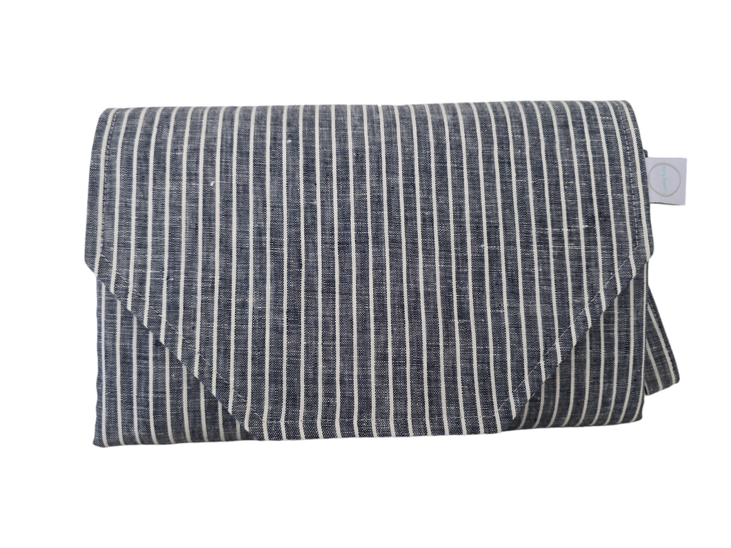 Denim Stripe change mat clutch (Pre Order - Dispatches in 12 days)