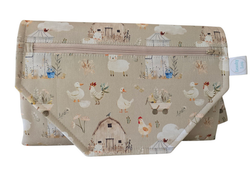 Meadow Nappy change mat clutch w/Zippered Pocket