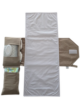 Load image into Gallery viewer, Taupe Linen Nappy change mat clutch DELUXE
