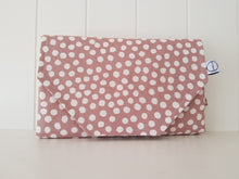 Load image into Gallery viewer, Dusty Pink Polka dots Nappy change mat clutch, Nappy change clutch, nappy clutch