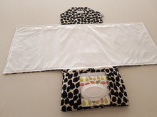 Load image into Gallery viewer, Black Dash, Black dots Nappy change mat clutch, Nappy change clutch, nappy clutch