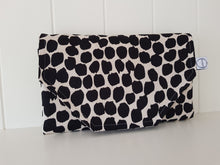 Load image into Gallery viewer, Black Dash, Black dots Nappy change mat clutch, Nappy change clutch, nappy clutch