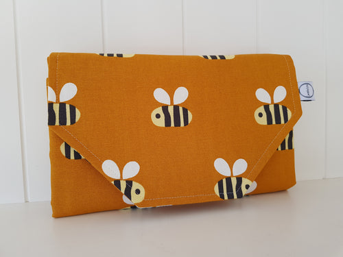 Bumble Bee Nappy change mat clutch, Nappy change clutch, nappy clutch