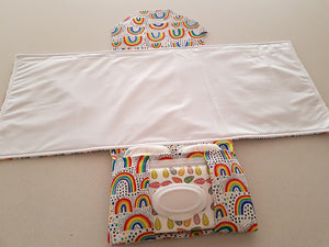 Rainbow Nappy change mat clutch, Nappy change clutch, nappy clutch