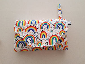 Rainbow Nappy change mat clutch, Nappy change clutch, nappy clutch