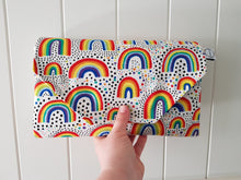 Load image into Gallery viewer, Rainbow Nappy change mat clutch, Nappy change clutch, nappy clutch