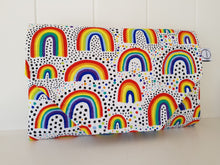 Load image into Gallery viewer, Rainbow Nappy change mat clutch, Nappy change clutch, nappy clutch