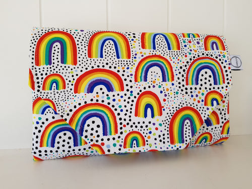 Rainbow Nappy change mat clutch, Nappy change clutch, nappy clutch