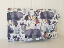 Load image into Gallery viewer, Woodland Animals Nappy change mat clutch DELUXE