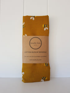 Bumble Bee cotton muslin Swaddle