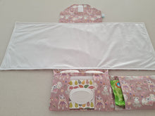 Load image into Gallery viewer, Dancing Animals, Elephant, cat, dear Nappy change mat clutch, nappy change clutch, nappy clutch