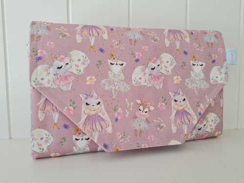 Dancing Animals, Elephant, cat, dear Nappy change mat clutch, nappy change clutch, nappy clutch