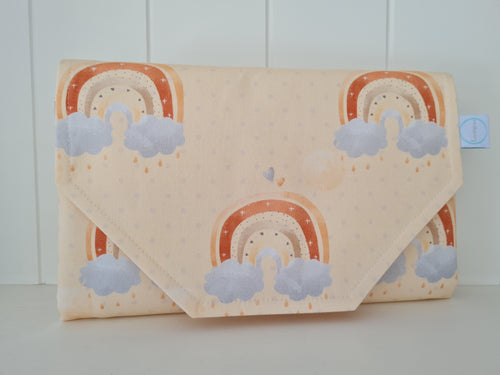 Sunny Rainbow clould Nappy change mat clutch, nappy change clutch, nappy clutch