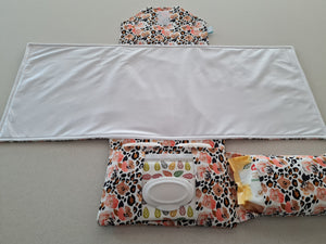 Cheetah Floral Nappy change mat clutch, nappy change clutch, nappy clutch