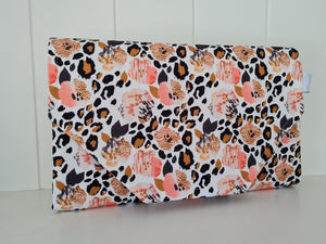 Cheetah Floral Nappy change mat clutch, nappy change clutch, nappy clutch