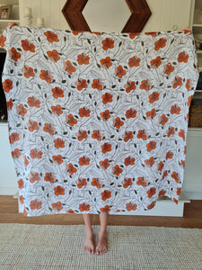 Floral Bamboo cotton muslin swaddle
