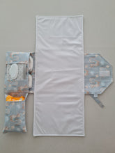 Load image into Gallery viewer, Rainbows &amp; Llamas nappy change mat clutch,  nappy clutch, change mat clutch, Nappy wallet