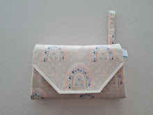 Load image into Gallery viewer, Floral Rainbow on Beige  Nappy change mat clutch STANDARD