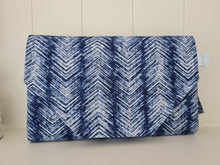 Load image into Gallery viewer, Navy Herringbone Nappy change mat clutch (Pre Order - Dispatches 10-12 days)