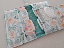 Load image into Gallery viewer, Floral stripe Nappy Wallet