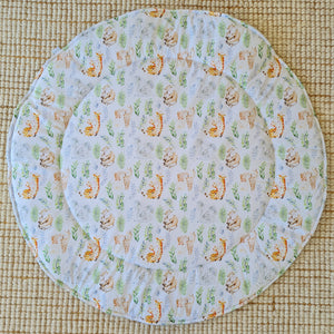 Baby Animal Love / Grey Minky dot Play mat