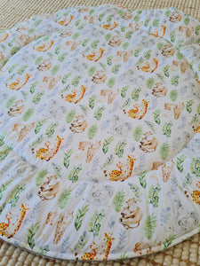 Baby Animal Love / Grey Minky dot Play mat