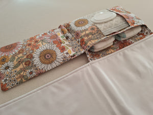 Retro Floral Nappy change mat clutch (Pre Order - Dispatches in 10 - 12 days)