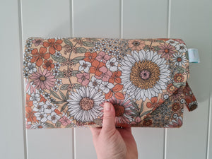 Retro Floral Nappy change mat clutch (Pre Order - Dispatches in 10 - 12 days)