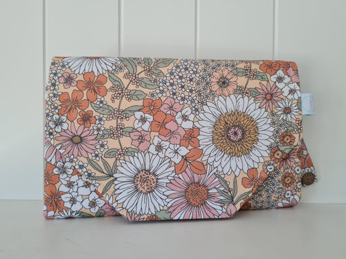 Retro Floral Nappy change mat clutch (Pre Order - Dispatches in 10 - 12 days)