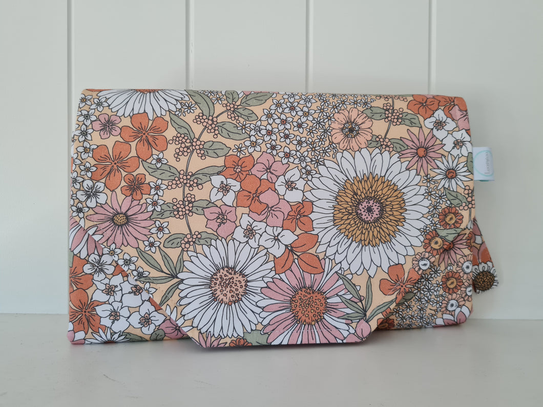 Retro Floral Nappy change mat clutch (Pre Order - Dispatches in 10 - 12 days)