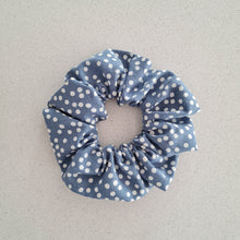 Load image into Gallery viewer, Blue Polka Dot Linen XL Scrunchie