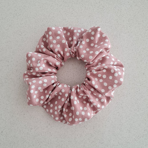 Dusty Pink Polka Dot Linen XL Scrunchie