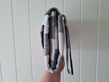 Load image into Gallery viewer, Navy Gingham linen Nappy change mat clutch (Pre Order - Dispatches in 10-12 days)