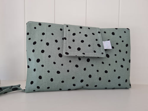 Green Dots Nappy Wallet (Pre Order - Dispatches in 10-12 days)