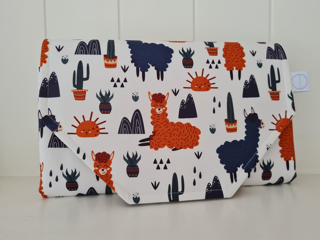 Boho Llama Nappy change mat clutch (Pre order - Dispatches in 12 days)