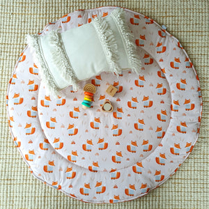 Autumn Fox / Burnt Orange Minky dot Play mat