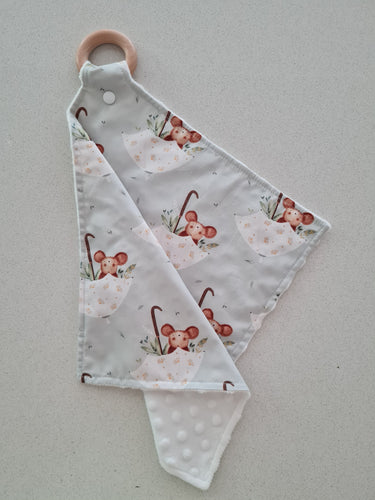 Mouse Minky Baby & Toddler Teether Blankie